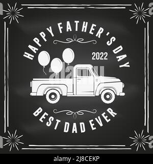 Je ne suis pas vieux, je suis classique. Badge Happy Pather's Day, logo sur tableau noir. Illustration vectorielle. Modèles de fête des pères de style vintage avec rétro Illustration de Vecteur