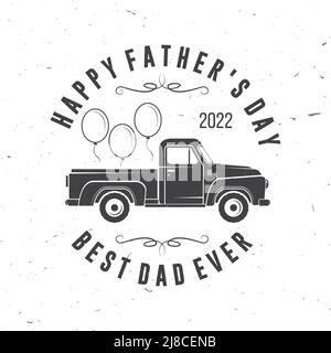 Je ne suis pas vieux, je suis classique. Badge de la fête des pères, logo. Illustration vectorielle. Modèles de fête des pères de style vintage avec pick-up rétro. Illustration de Vecteur