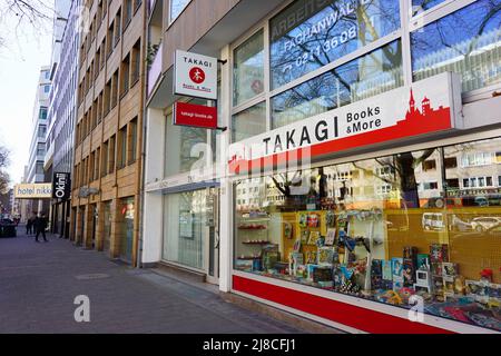 La librairie japonaise Takagi dans le quartier japonais de Immermannstrasse à Düsseldorf/Allemagne. Banque D'Images