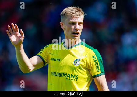 NIJMEGEN, PAYS-BAS - MAI 15 : Zian Flemming de Fortuna Sittard, lors du match néerlandais entre Eredivisie N.C.A. et Fortuna Sittard à Het Goffertstadion, le 15 mai 2022 à Nimègue, pays-Bas (photo de Broer van den Boom/Orange Pictures) Banque D'Images