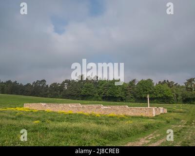 Voici le cimetière britannique de Courmas de la première Guerre mondiale. La plupart des 130 décès survenus le 20 juillet 1918 lors de l'offensive de la Marne du 18 juillet au 6 août 1918 Banque D'Images