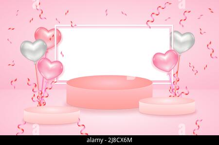 Résumé scène moderne de produit doux avec composition Podium de cylindre vide pour le produit cosmétique et le fond abstrait. Maquette de forme géométrique i Illustration de Vecteur