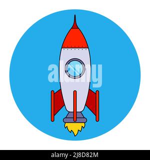 icône fusée interplanétaire. avion volant. illustration vectorielle plate. Illustration de Vecteur