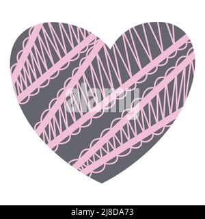 Coeur décoratif avec feuilles créé dans un coeur élégant et tendance avec ornement illustration vectorielle isolée sur blanc Illustration de Vecteur