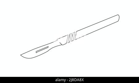 Vecteur isolé Illustration d'une icône Scalpel ou d'un signe, icône plate noire Illustration de Vecteur