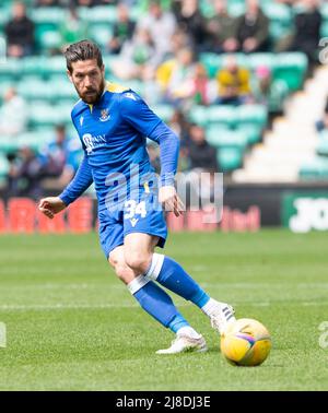 Édimbourg, Royaume-Uni. 15th mai 2022. Cinch Premiership - Hibernian contre St Johnstone. 15/5/2022. Le milieu de terrain de St Johnstone, Jacob Butterfield, joue le terrain de baseball en tant qu'hôte Hibernian de St Johnstone dans le Cinch Premiership au Easter Road Stadium, Édimbourg, Midlothian, Royaume-Uni. Crédit : Ian Jacobs/Alay Live News Banque D'Images