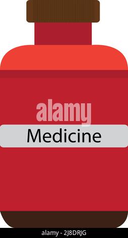 illustration d'une bouteille de médicament, avec fond blanc Illustration de Vecteur