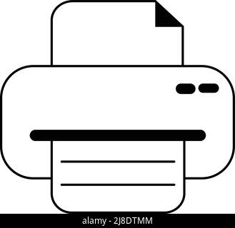 icône de contour de l'imprimante sur fond blanc Illustration de Vecteur