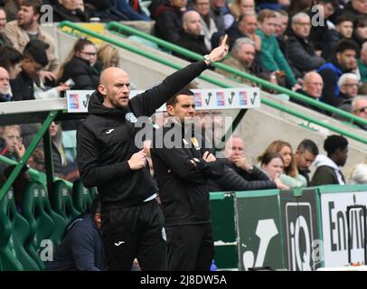 Easter Road Stadium, Edinburgh.Scotland UK.15th May 22 Hibernian vs St Johnstone Cinch Premiership Match. David Gray, directeur intérimaire de Hibs, crédit : eric mccowat/Alay Live News Banque D'Images