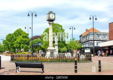 Memorial Clock, Market place, Cannock, Staffordshire, Angleterre, Royaume-Uni Banque D'Images