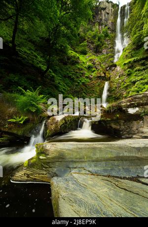 La cascade de Pistyll Rhaeadr, la plus haute cascade de Grande-Bretagne Banque D'Images