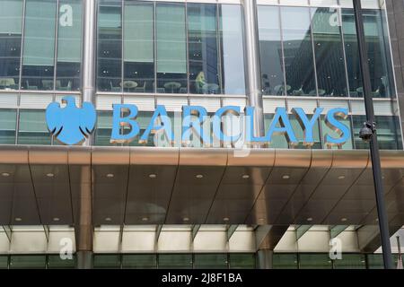 LOGO ET marque BARCLAYS sur le bâtiment Barclays Londres Angleterre Royaume-Uni Banque D'Images