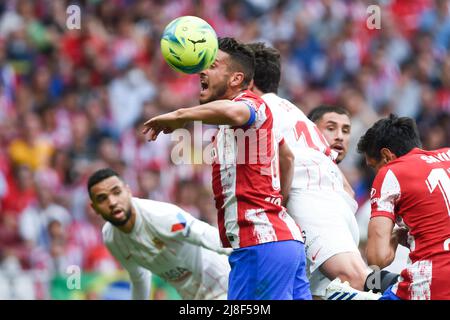 Madrid, Espagne. 15th mai 2022. Koke de l'Atletico de Madrid participe à un match de football espagnol de la Liga entre l'Atletico de Madrid et le Sevilla FC à Madrid, Espagne, le 15 mai 2022. Credit: Gustavo Valiente/Xinhua/Alamy Live News Banque D'Images