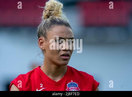 WASHINGTON, DC, USA - 15 MAI 2022: Washington Spirit Forward Trinity Rodman (2) avant un match de la NWSL entre Washington Spirit et Angel City FC, le 15 mai 2022, à Audi Field, à Washington, CC. (Photo de Tony Quinn-Alay Live News) Banque D'Images