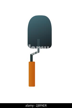 Petite pelle pour les lits de jardin. Outil agricole de jardin rural. Isolé sur fond blanc. Vecteur. Illustration de Vecteur