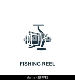 Icône de rabatteur de pêche. Icône pêche simple monochrome pour modèles, conception Web et infographies Illustration de Vecteur