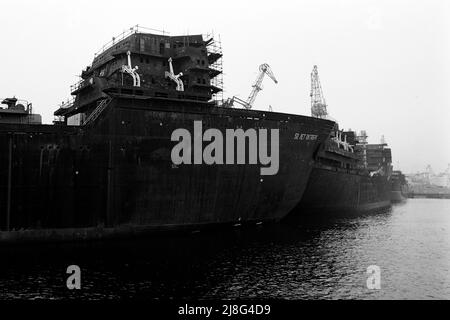 Port de Nowy à Danzig, Woiwodschaft Pommern, 1967. Port de Nowy à Gdansk, Voivodeship de Poméranie, 1967. Banque D'Images