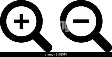 Zoom avant et zoom arrière sur les loupes. Vecteur modifiable. Illustration de Vecteur