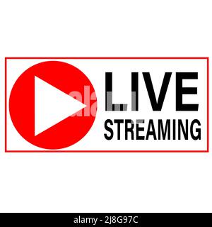 Icône de diffusion en direct sur fond blanc. Logo de diffusion en direct. Diffusion en direct, vidéo, symbole d'actualité. style plat. Banque D'Images