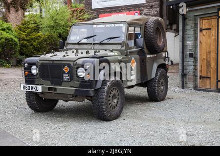 Kankku Off Road Driving Adventure et ses véhicules Landrover à Windermere dans le Lake District, Angleterre, Royaume-Uni Banque D'Images