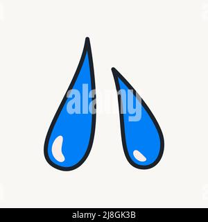 Dessin animé vecteur drôle mignon personnages comiques, gouttes. Illustration de Vecteur