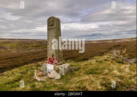 Mémorial du WW1 septembre sur la lande, au-dessus de Comondale, dans le North Yorkshire Banque D'Images