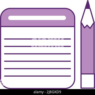 Bloc-notes et crayon élément vectoriel de couleur semi-plat Illustration de Vecteur