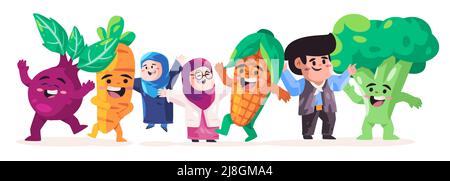 Illustration de la danse légume gaiplein caricature saine joie amusant caractère Illustration de Vecteur