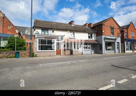 Rangée de petits magasins à Breaston, Derbyshire, Royaume-Uni Banque D'Images