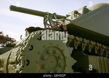 WW2 French Tank à Utah Beach Banque D'Images