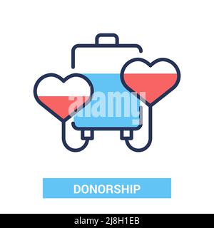 Donship - conception de ligne vectorielle unique icône isolée Illustration de Vecteur