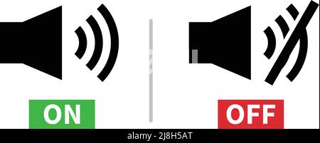 Bouton d'activation du son et bouton d'arrêt du son. Icônes vectorielles liées au volume. Vecteur modifiable. Illustration de Vecteur