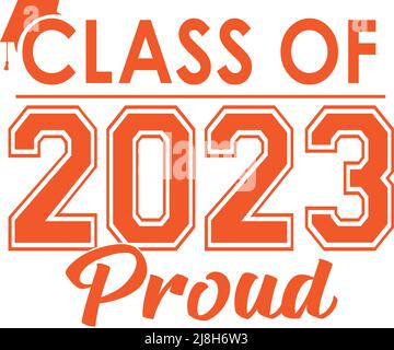 Catégorie 2023 : MOTIF ORANGE VIF avec capuchon de graduation Banque D'Images