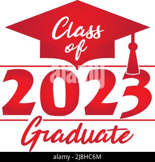 Catégorie de 2023 Graduate Red Graphic Banque D'Images