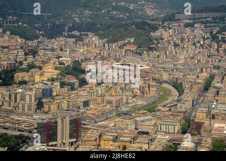 stade ferraris de gênes vue aérienne panorama urbain Banque D'Images
