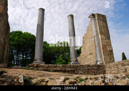 Ville romaine de Miróbriga. Reste du Forum. 1st-4th siècles après J.-C. Quartier de Santiago do Cacém. Portugal. Banque D'Images
