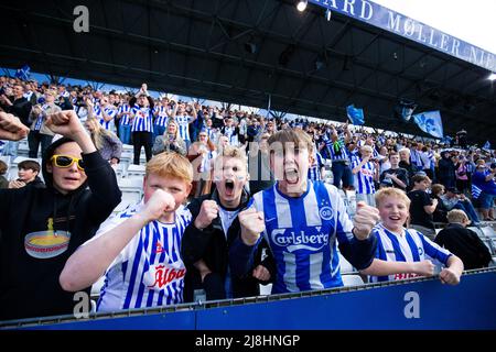 Odense, Danemark. 15th, mai 2022. Les fans de football d'OB vus sur les stands lors du match Superliga de 3F entre Odense Boldklub et Soenderjyske au parc d'énergie nature à Odense. (Crédit photo: Gonzales photo - Balazs Popal). Banque D'Images