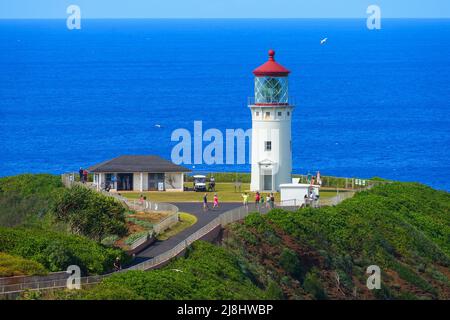 Kilauea Lighthouse sur la rive nord de l'île de Kauai, l'île Garden d'Hawaii, États-Unis Banque D'Images