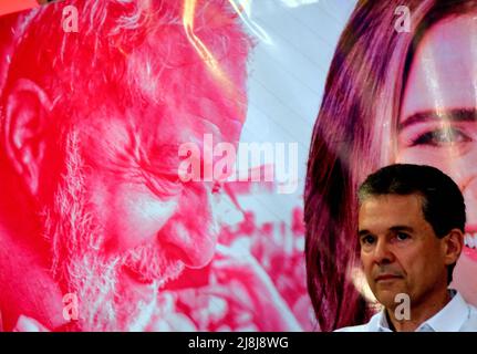 Recife, Brésil. 16th mai 2022. PE sur son billet. La conférence de presse a eu lieu au siège du parti dans le quartier de Terreão. Recife. Credit: João Carlos Mazella/FotoArena/Alay Live News Banque D'Images