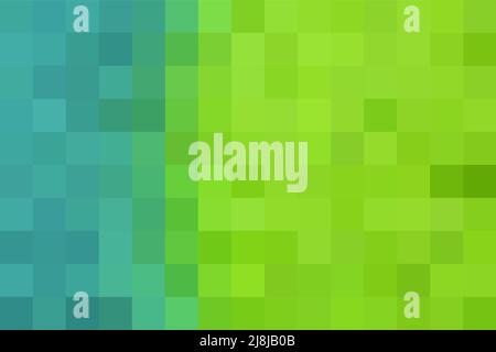 Arrière-plan des carrés bleu et vert connectés verticalement. Texture géométrique. Fond bleu-vert. Texture vectorielle bleu-vert de pixels, espace pour votre Illustration de Vecteur