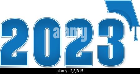 2023 chiffres bleus avec capuchon Banque D'Images