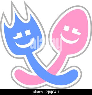 fourchette et cuillère Illustration de Vecteur