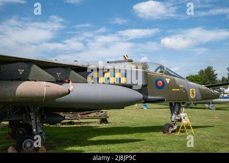 Norwich, Norfolk, Royaume-Uni – mai 14 2022. Un avion militaire Jaguar Sepecat mis à terre Banque D'Images