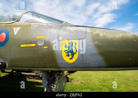 Norwich, Norfolk, Royaume-Uni – mai 14 2022. Un avion militaire Jaguar Sepecat mis à terre Banque D'Images