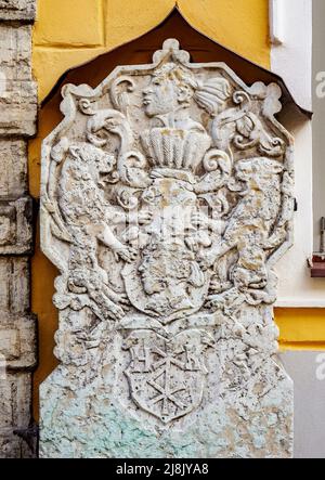 Maison des Blackheads, vue détaillée, 26 Pikk Street, Vieille ville, Tallinn, Estonie Banque D'Images