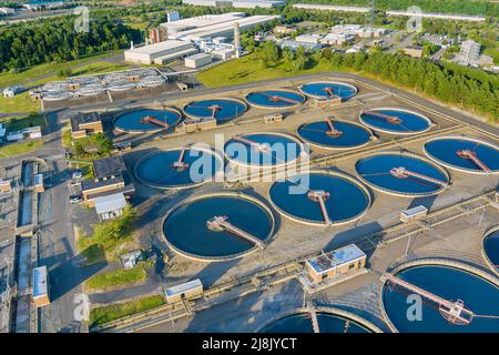 Infrastructure de traitement des eaux usées les installations de traitement Banque D'Images