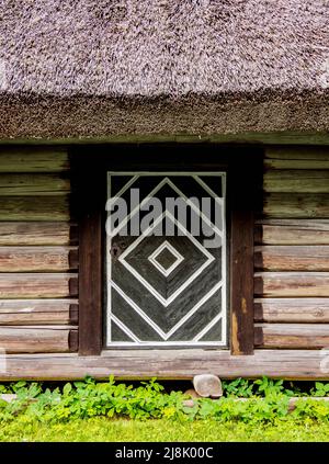 Maison traditionnelle, vue détaillée, Musée estonien en plein air, Rocca al Mare, Tallinn, Estonie Banque D'Images