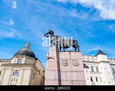 Monument au Grand-Duc Gediminas, Vilnius, Lituanie Banque D'Images