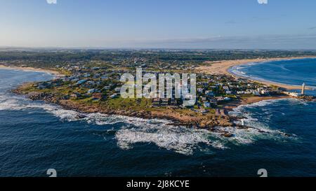 Vue aérienne de la station uruguayenne Jose Ignacio, à Punta del Este Uruguay Banque D'Images