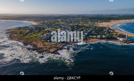 Vue aérienne de la station uruguayenne Jose Ignacio, à Punta del Este Uruguay Banque D'Images